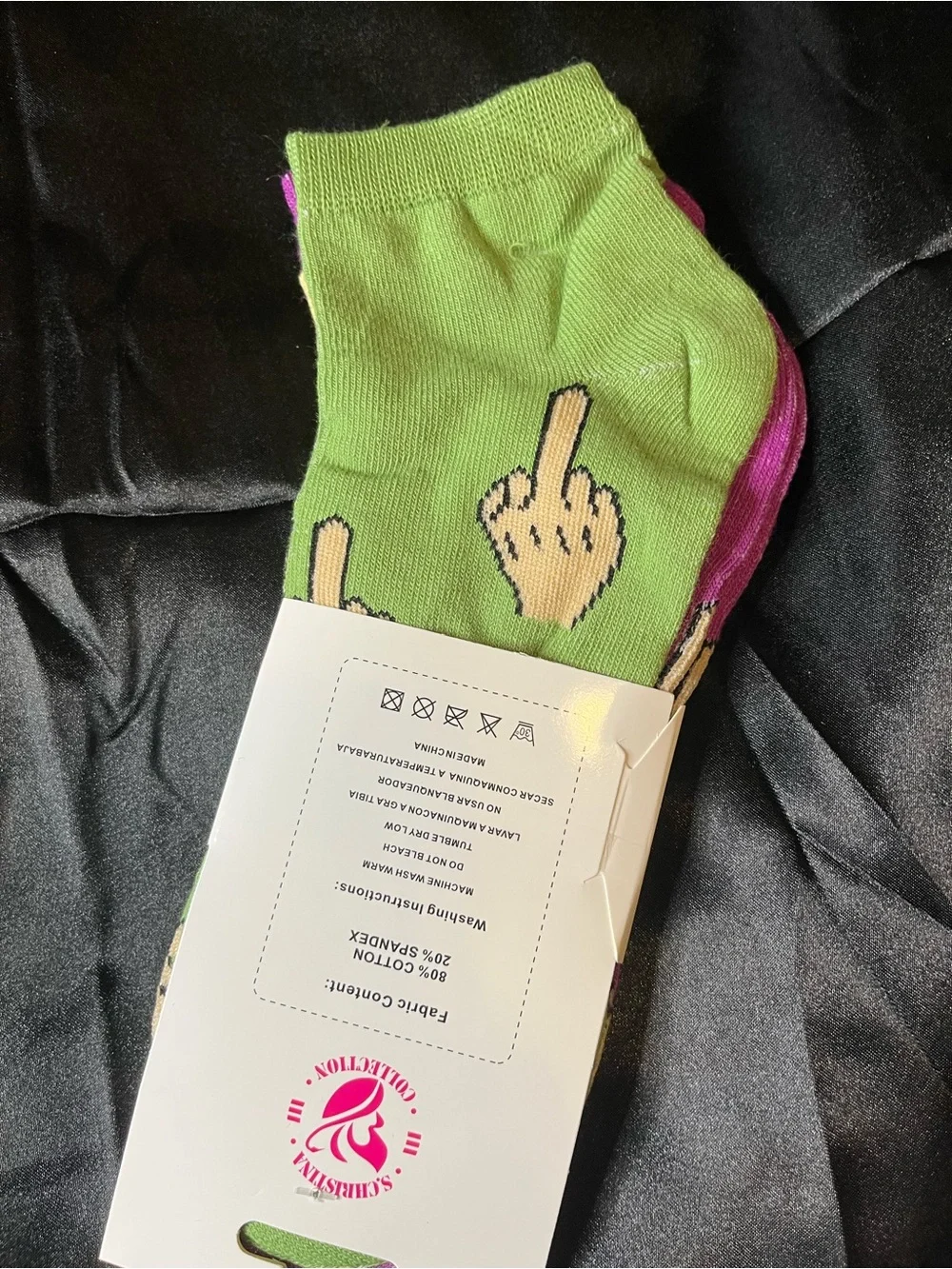 S. Christina Novelty Middle Finger Socks - 3 Pairs